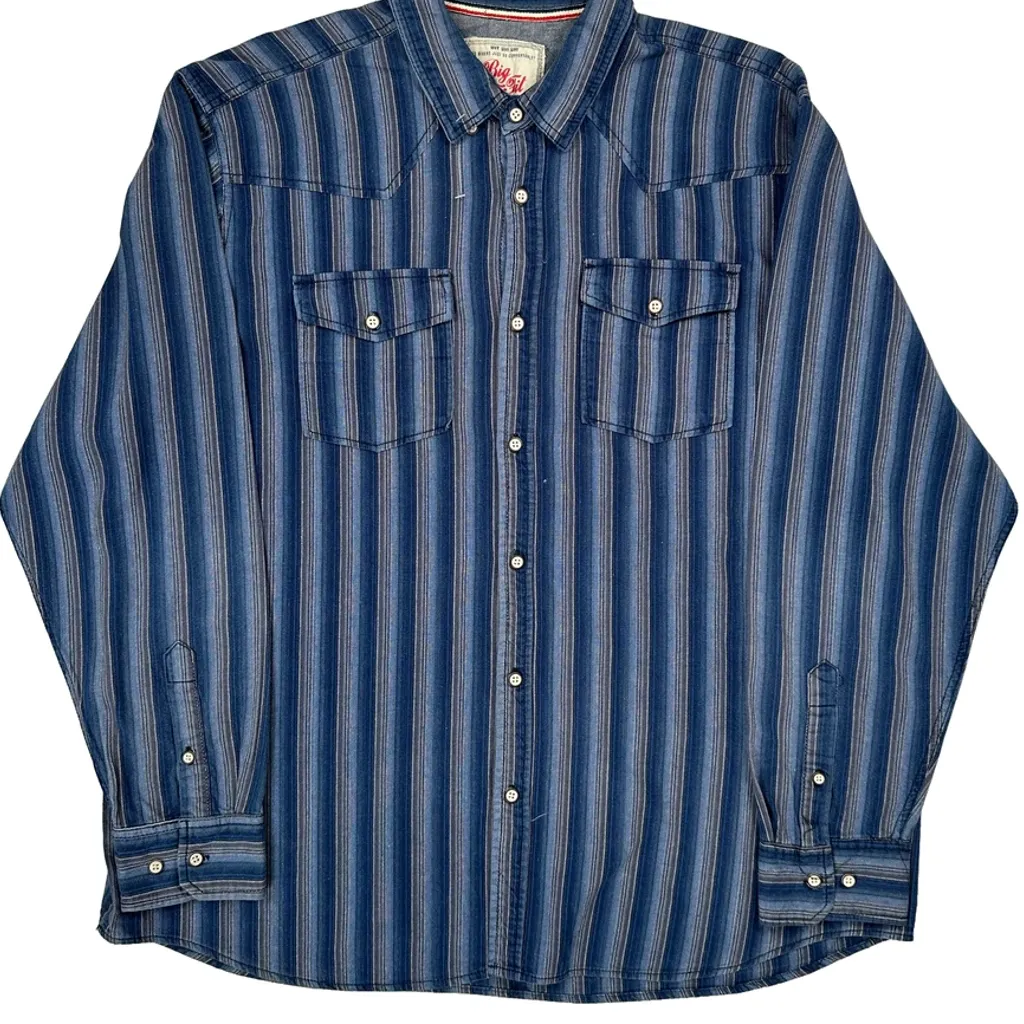 Rivers Striped Shirt - Large Blue Cotton - Image 4