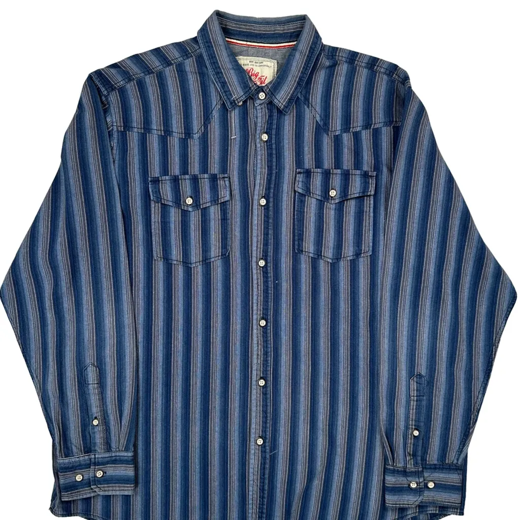 Rivers Striped Shirt - Large Blue Cotton - Image 5