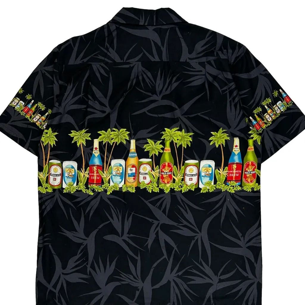 Rjc Graphic Hawaiian Shirt - Large Black Cotton - Image 6