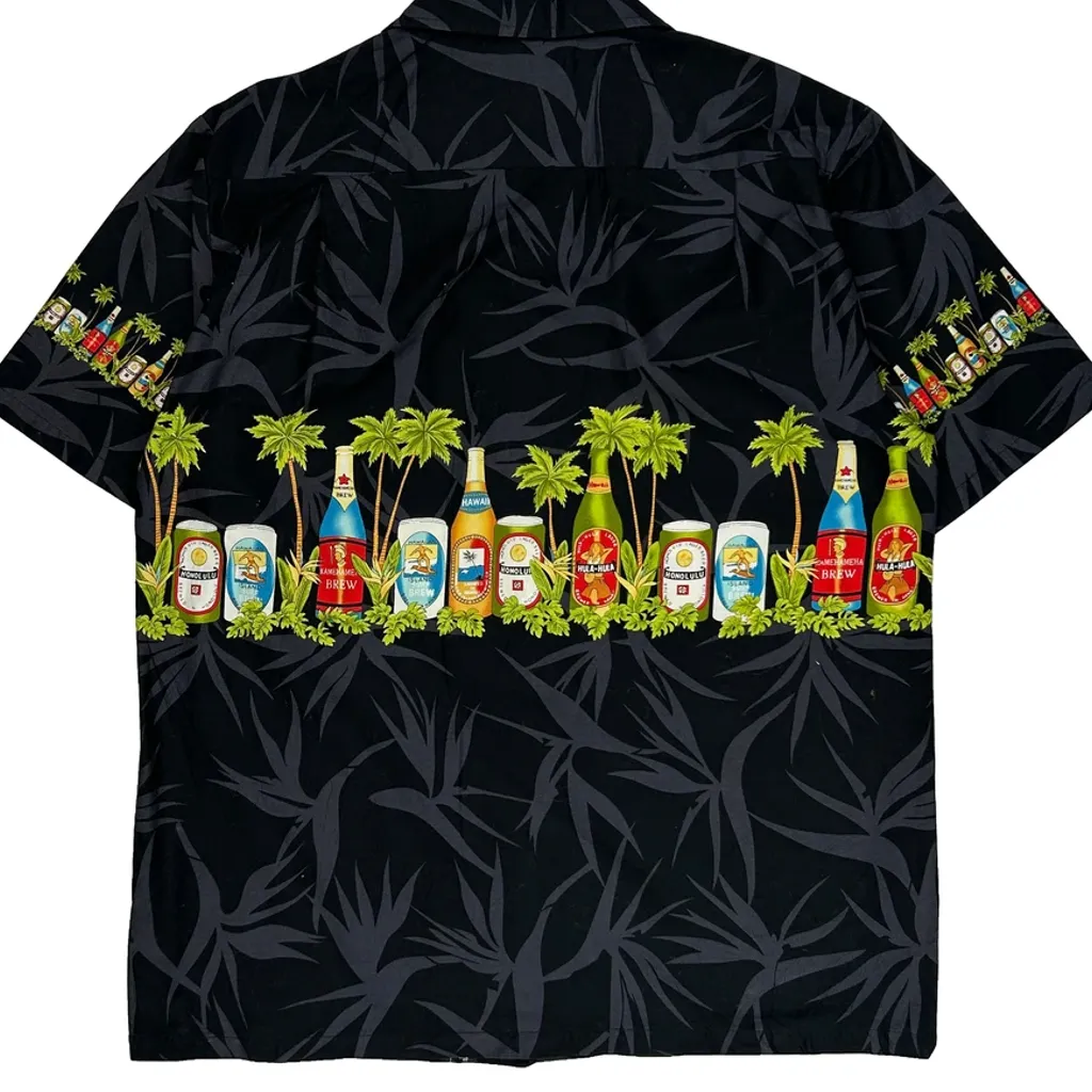 Rjc Graphic Hawaiian Shirt - Large Black Cotton - Image 7