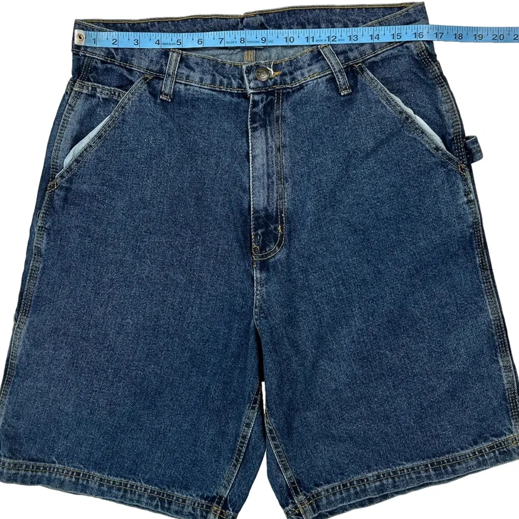 Rk Brand Denim Shorts - 32W 10L Blue Cotton - Image 9