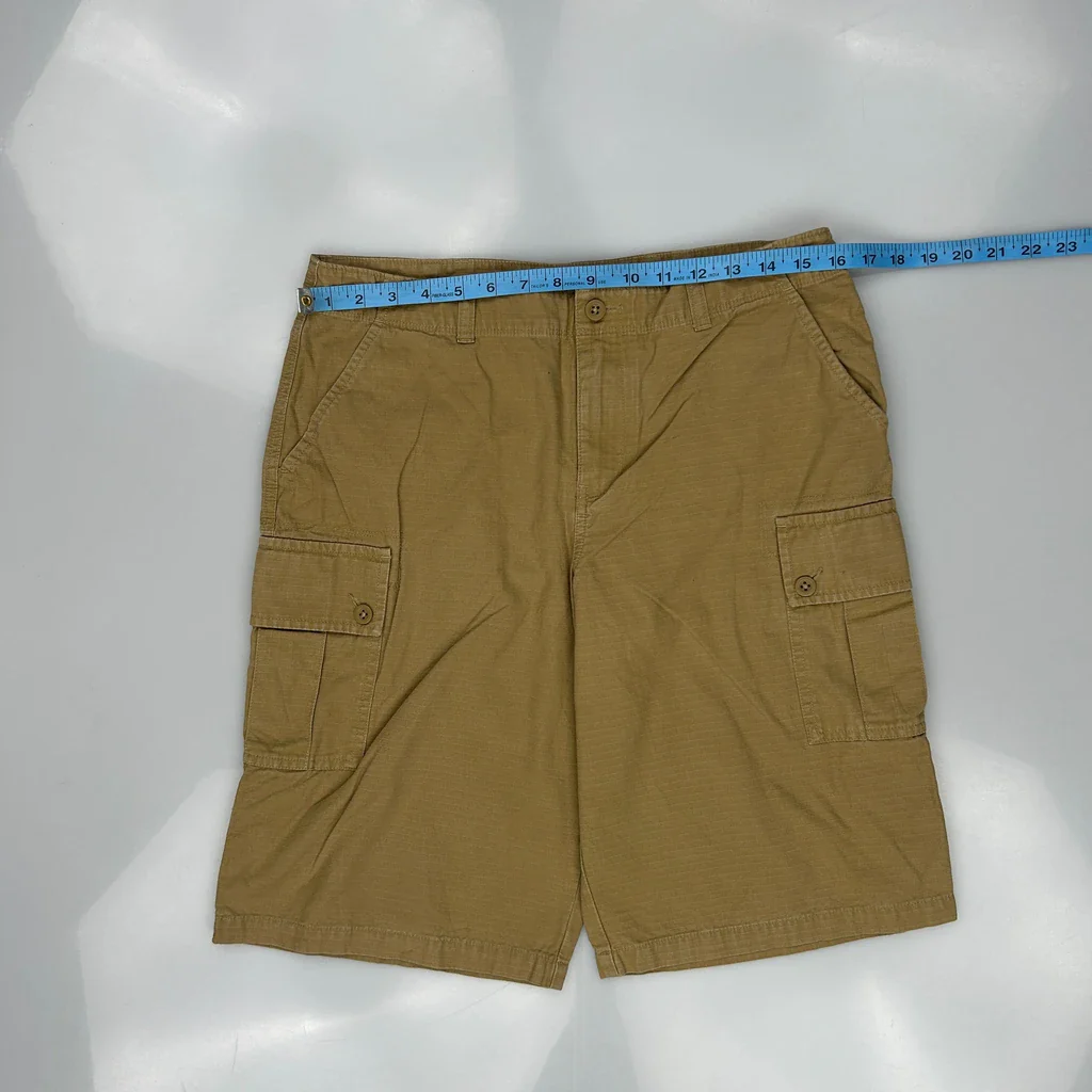 Rl-1967 Embroidery Polo By Ralph Lauren Cargo Shorts - 32W 10L Khaki Cotton - Image 3