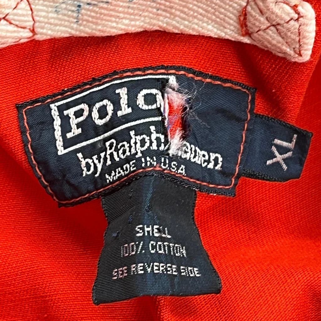 Rl-92 Polo By Ralph Lauren Made In USA Harrington Jacket - XL Red Cotton - Image 3