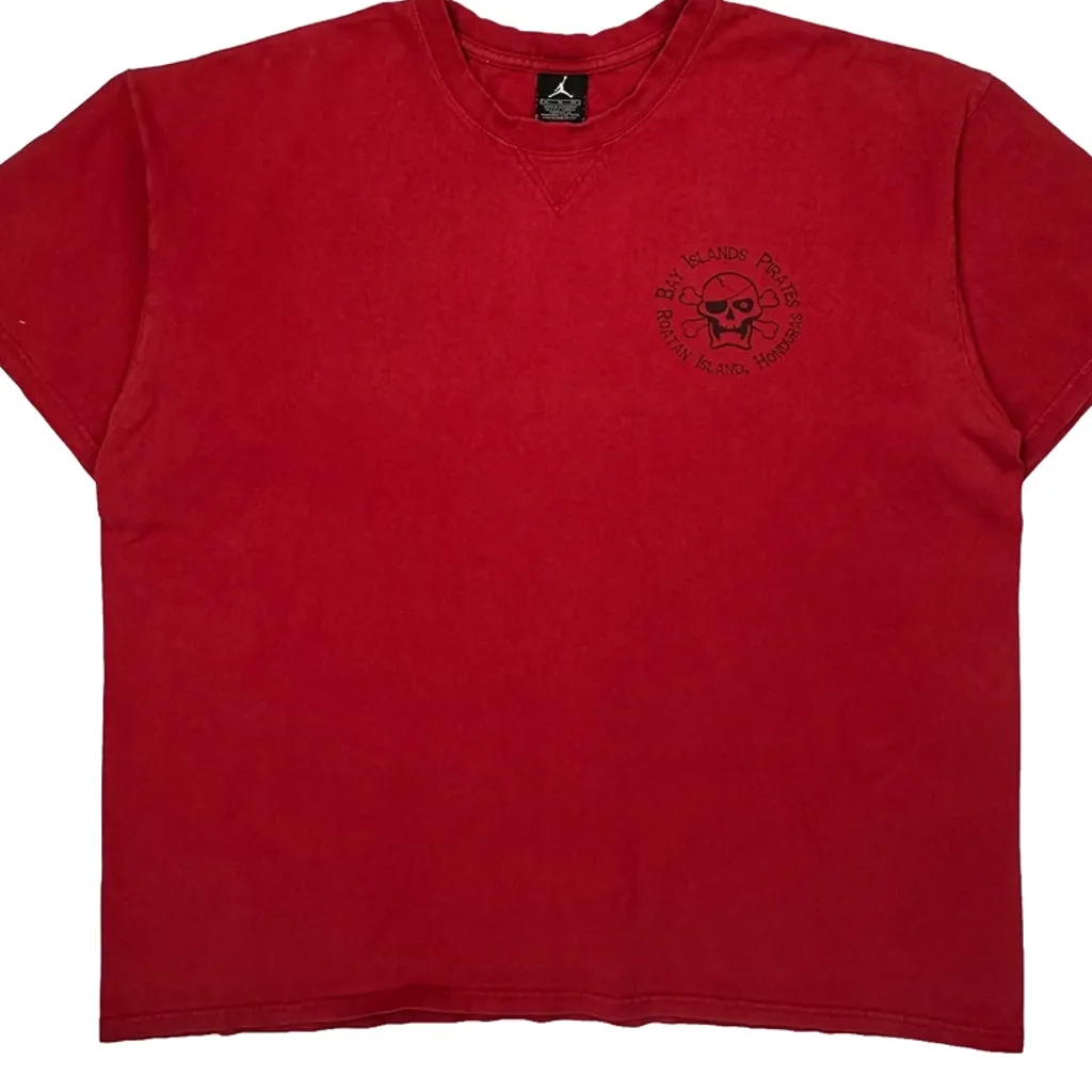 Roatan Island Jordan Graphic T-Shirt - XL Red Cotton - Image 5