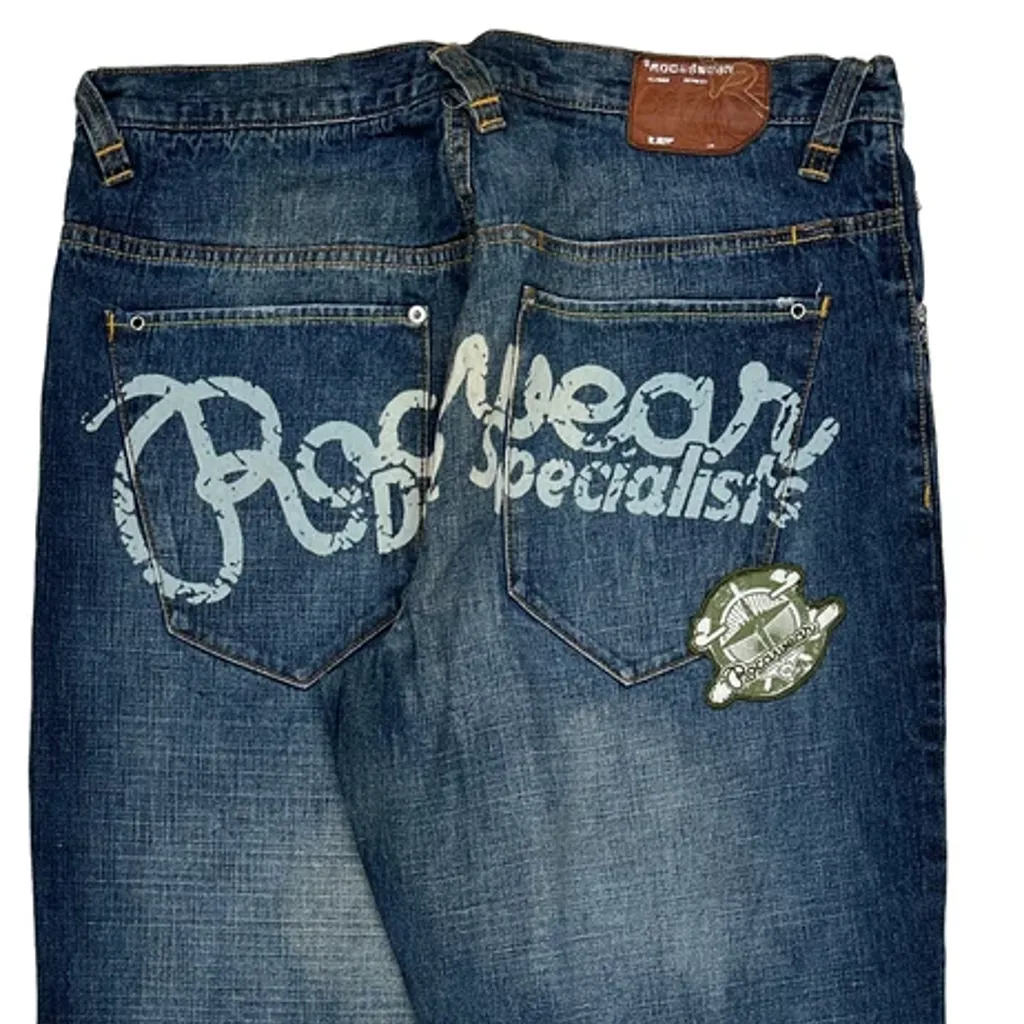 Rocawear Graphic Jeans - 36W 33L Blue Cotton - Image 7