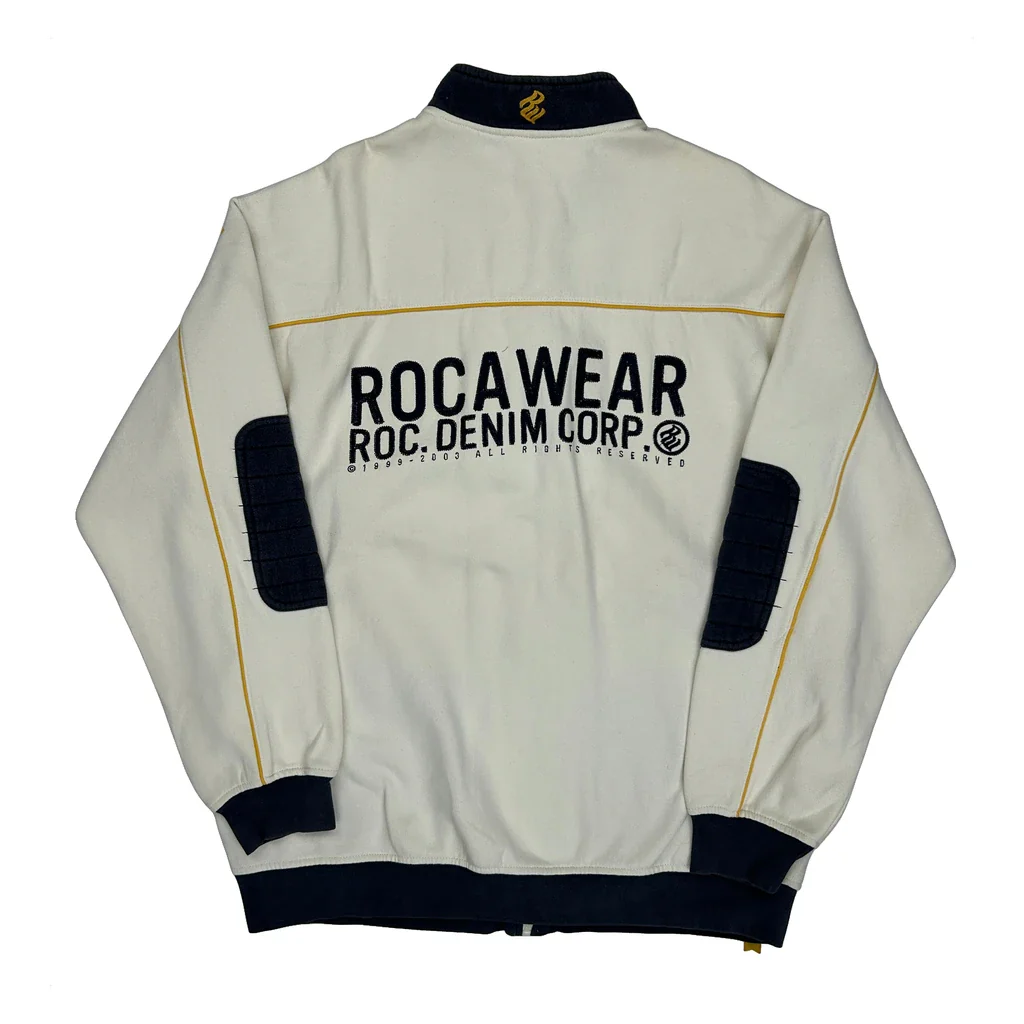 Rocawear Spellout Track Jacket - Large Cream Cotton - Image 2