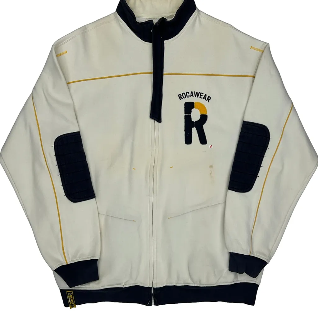 Rocawear Spellout Track Jacket - Large Cream Cotton - Image 7