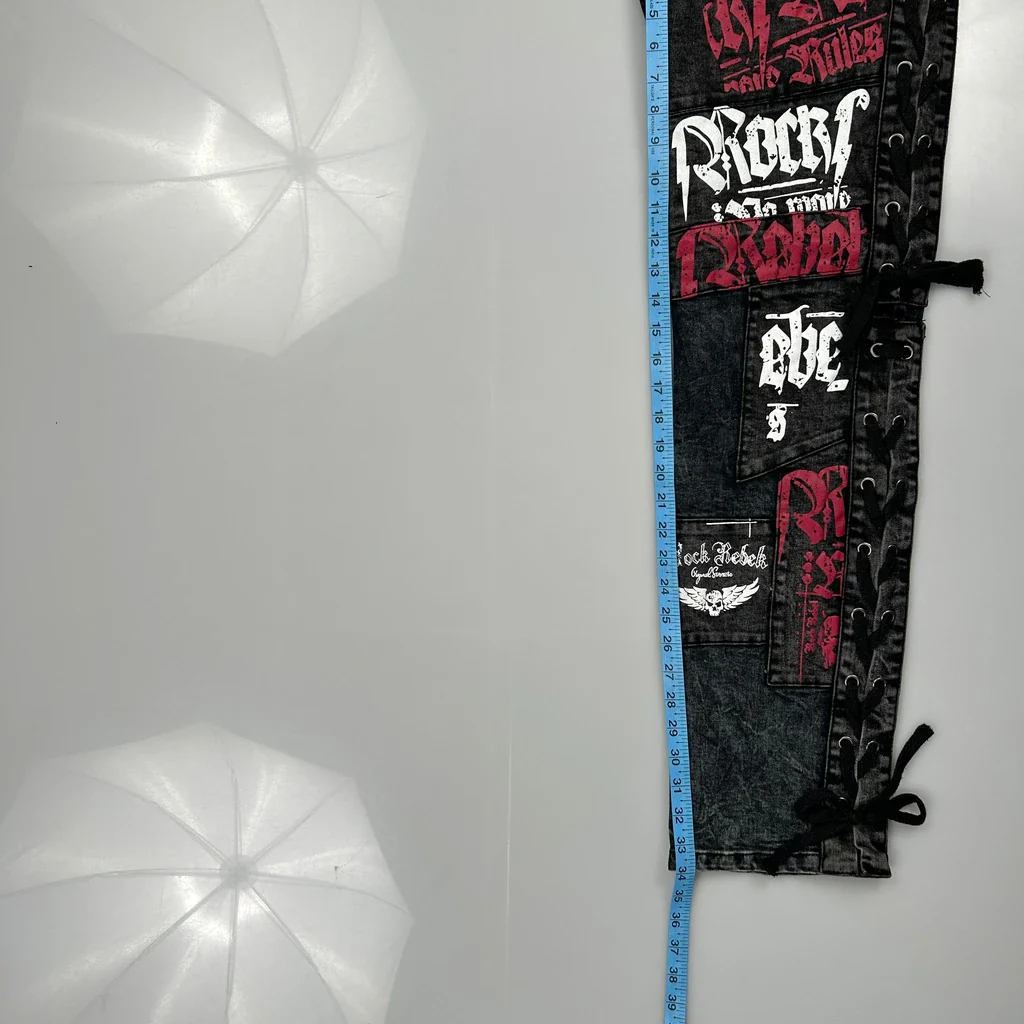 Rock And Roll Graphics Rock Rebel Graphic Jeans - 32W 34L Black Denim - Image 5
