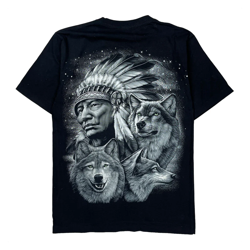 Rock Eagle Single Stitch T-Shirt - Large Black Cotton - Image 2