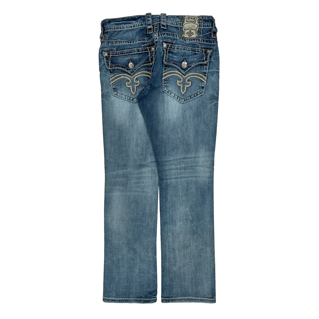 Rock Revival Skinny Jeans - 34W UK 12 Blue Cotton