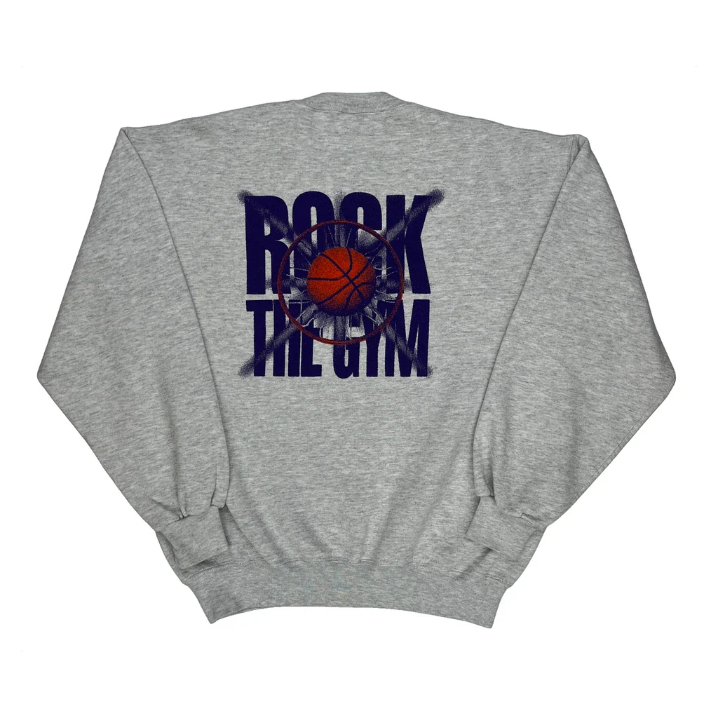 Rock The Gym Russell Athletic Graphic Sweatshirt - XL Grey Cotton - Image 2