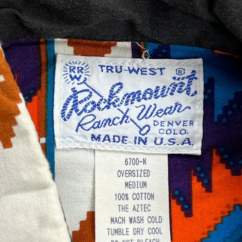 Rockmount Patterned Shirt - Medium Multicoloured Cotton - Image 3