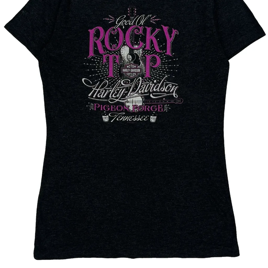Rocky Top Harley Davidson Graphic T-Shirt - Large Black Cotton - Image 7