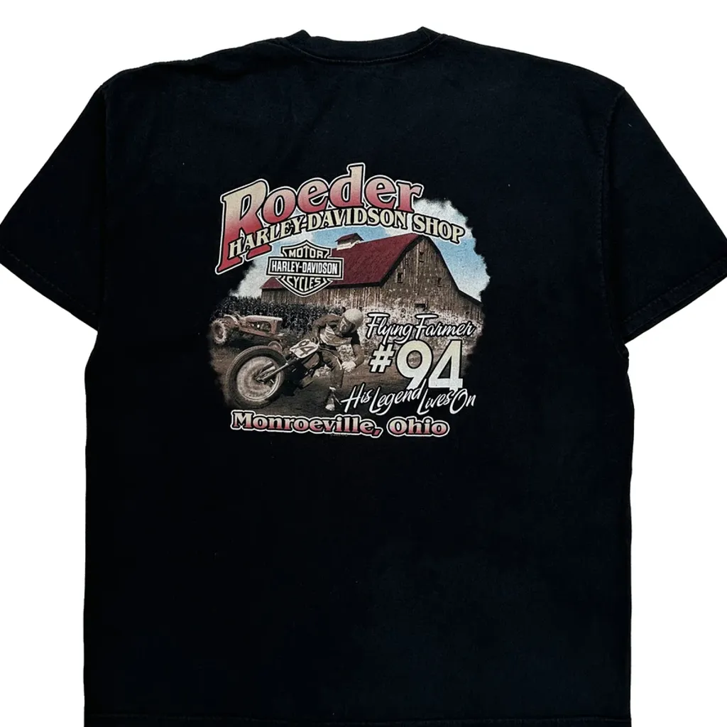 Roeder Harley Davidson Shop Harley Davidson Graphic T-Shirt - 2XL Black Cotton - Image 6