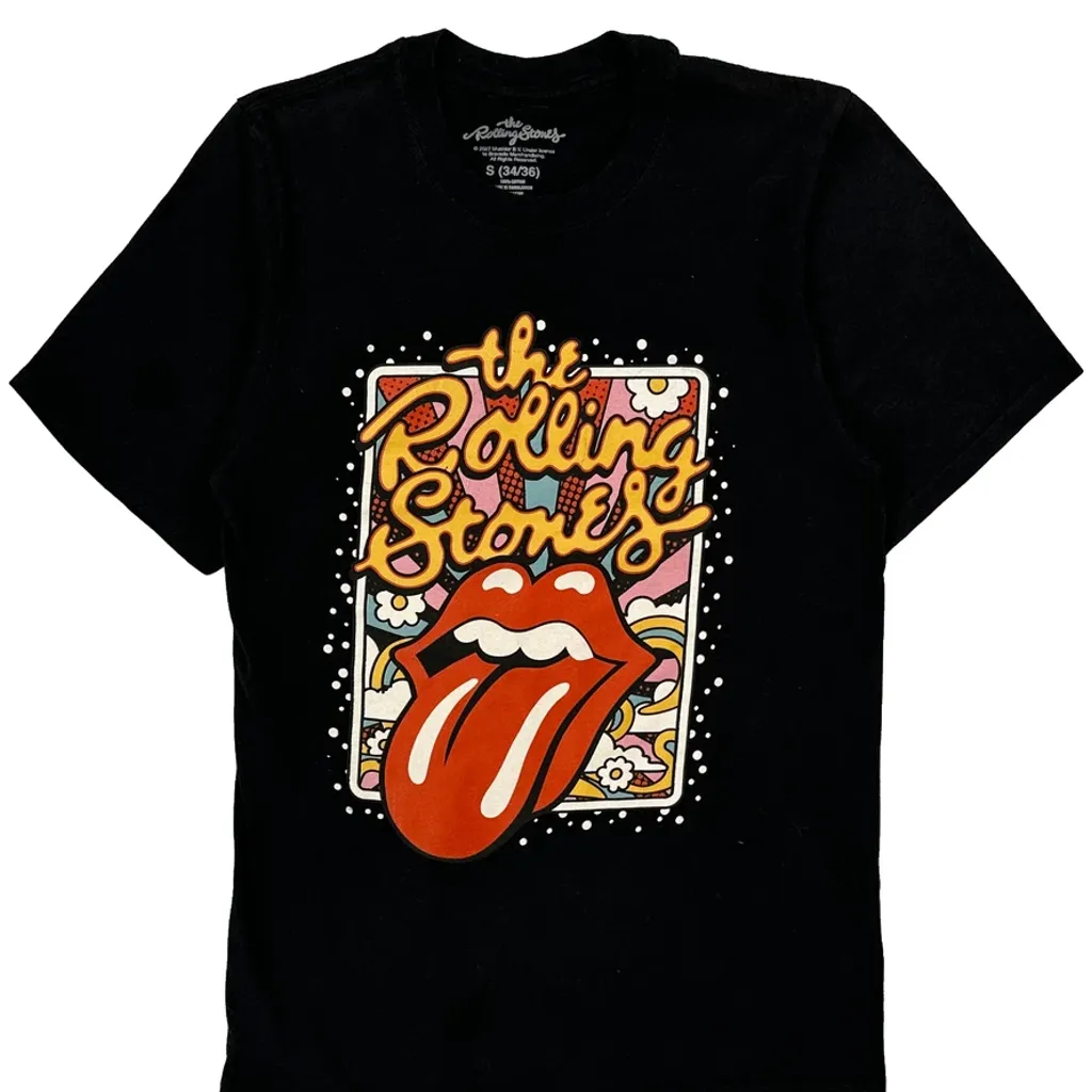 Rolling Stones Logo Rolling Stones Band T-Shirt - Small Black Cotton - Image 4