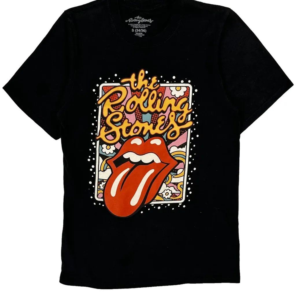 Rolling Stones Logo Rolling Stones Band T-Shirt - Small Black Cotton - Image 5