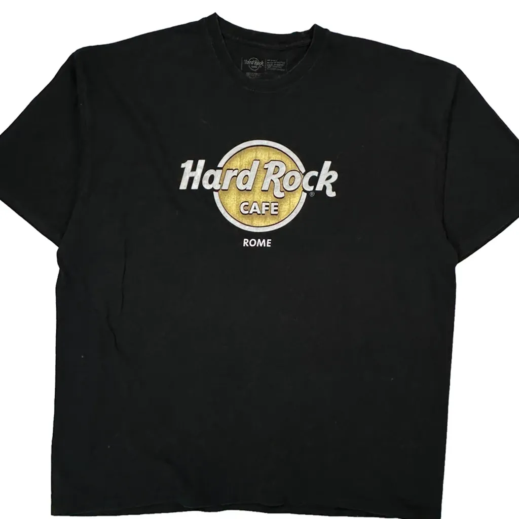 Rome Hard Rock Cafe Graphic T-Shirt - 2XL Black Cotton - Image 5