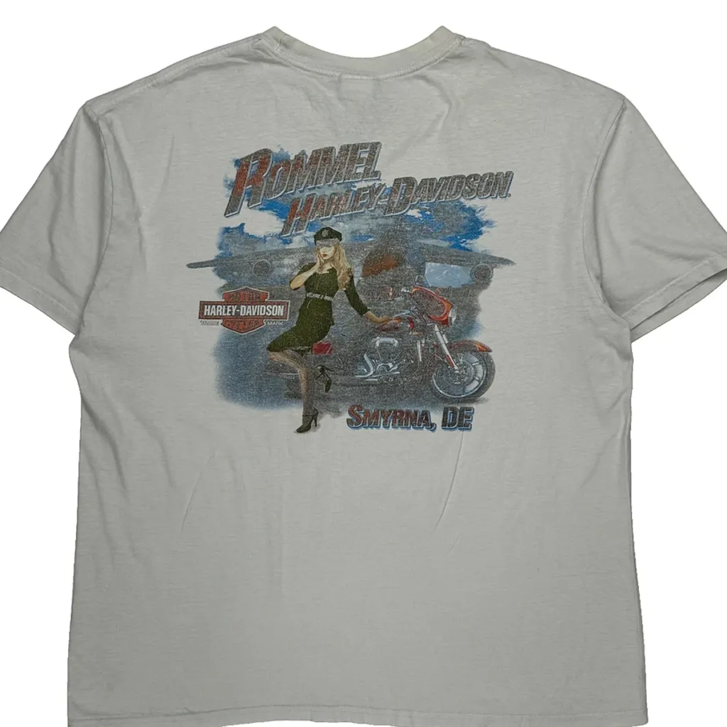 Rommel Harley-Davidson Harley Davidson Graphic T-Shirt - XL White Cotton - Image 6