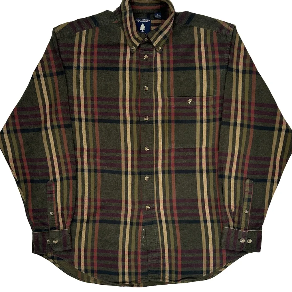 Roundtree & Yorke Checked Flannel Shirt - Large Multicoloured Cotton - Image 5