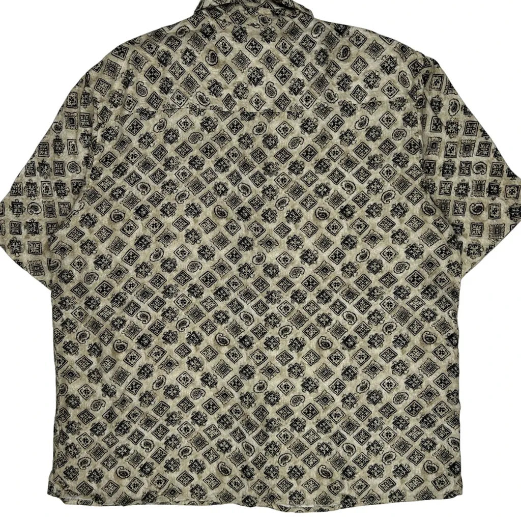 Roundtree & Yorke Short Sleeve Shirt - Large Beige Viscose - Image 6
