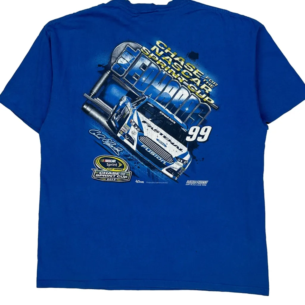 Roush Fenway Racing Chase Authentics Nascar T-Shirt - Large Blue Cotton - Image 9