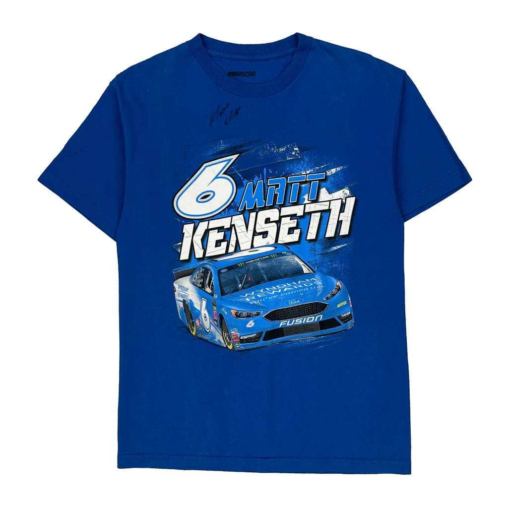 Roush Fenway Racing Nascar Graphic T-Shirt - Medium Blue Cotton