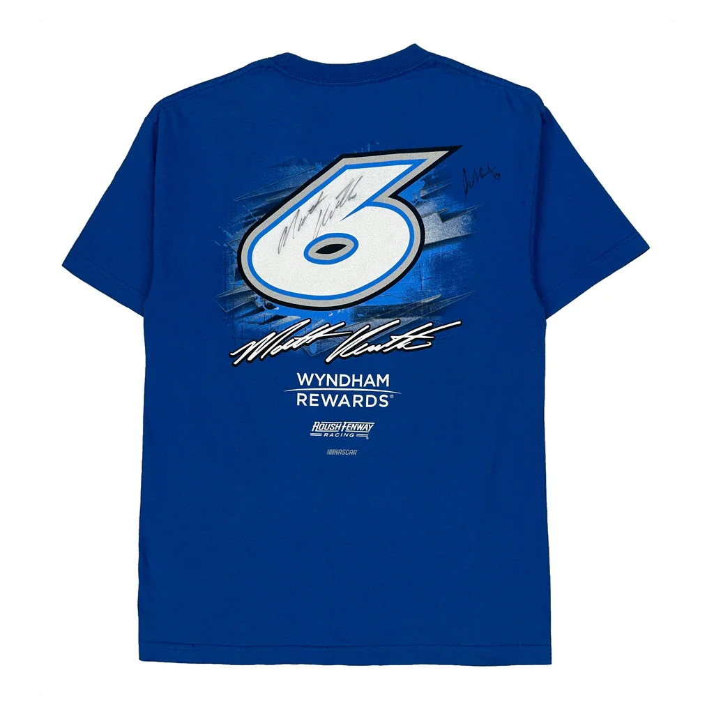 Roush Fenway Racing Nascar Graphic T-Shirt - Medium Blue Cotton - Image 2