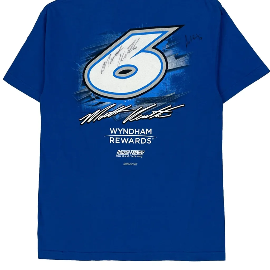 Roush Fenway Racing Nascar Graphic T-Shirt - Medium Blue Cotton - Image 7