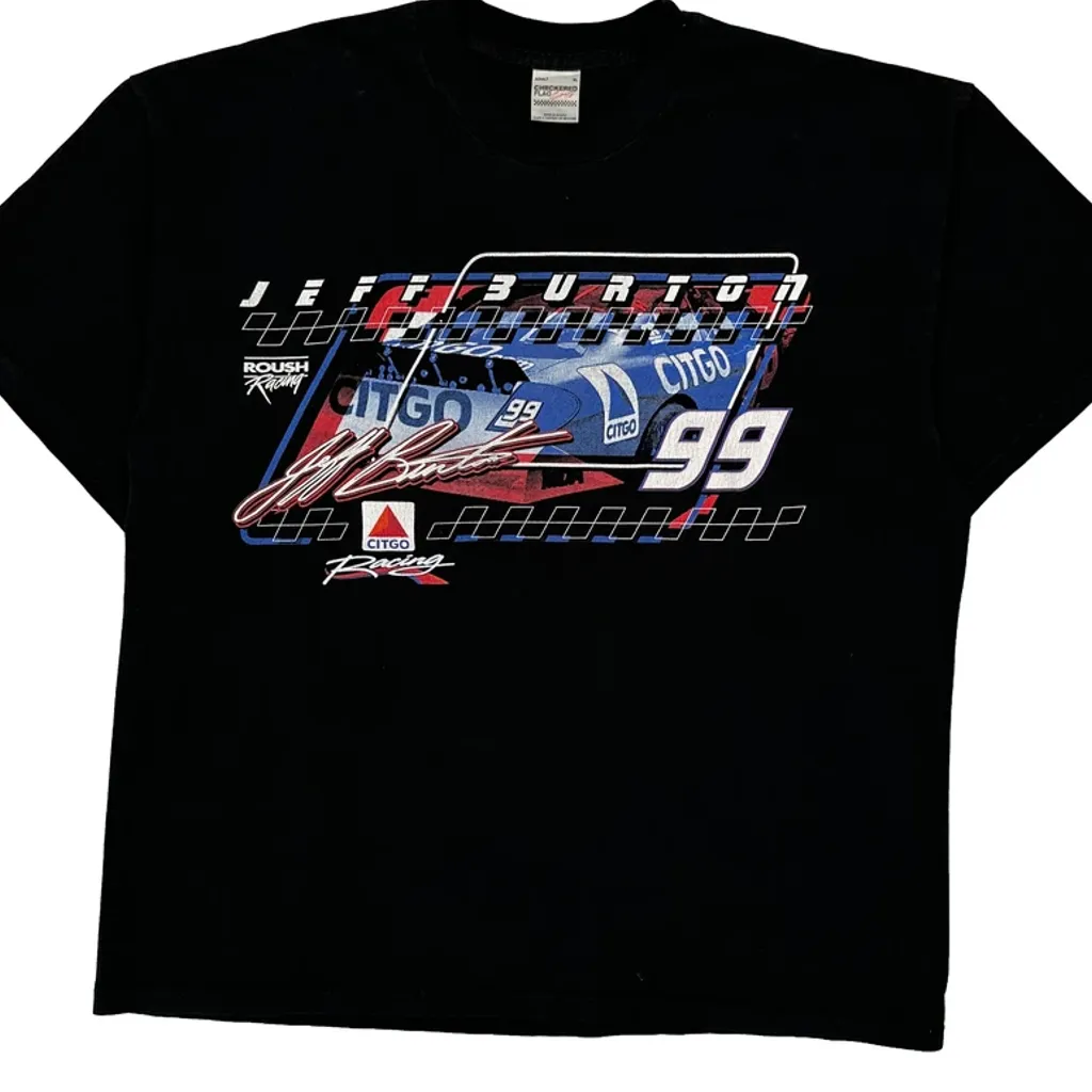 Roush Racing Checkered Flag Nascar T-Shirt - XL Black Cotton - Image 4