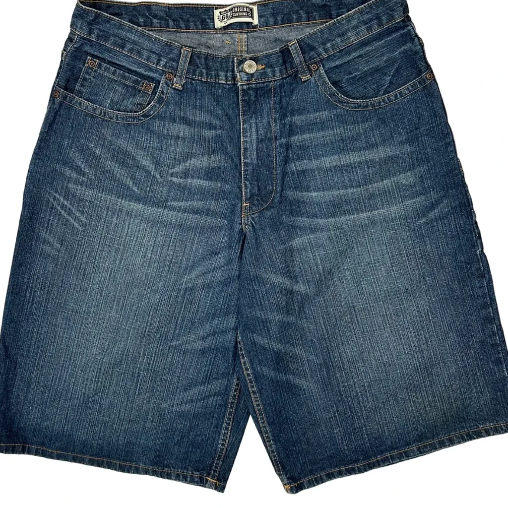 Route 66 Denim Shorts - 34W 13L Blue Denim - Image 9