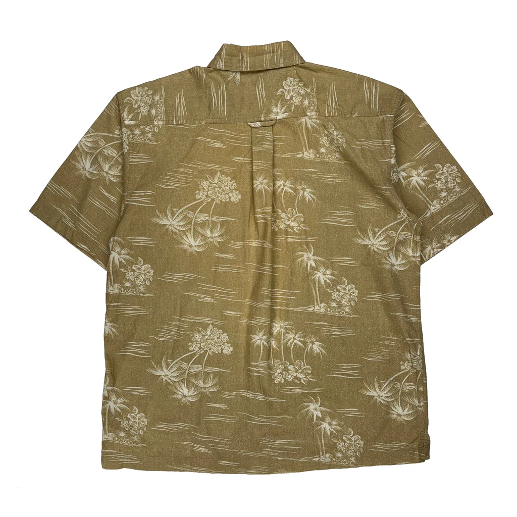 Route 66 Floral Hawaiian Shirt - Large Beige Cotton - Image 2