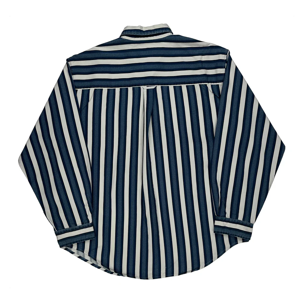 Route 66 Striped Shirt - Large Blue Cotton - Image 2