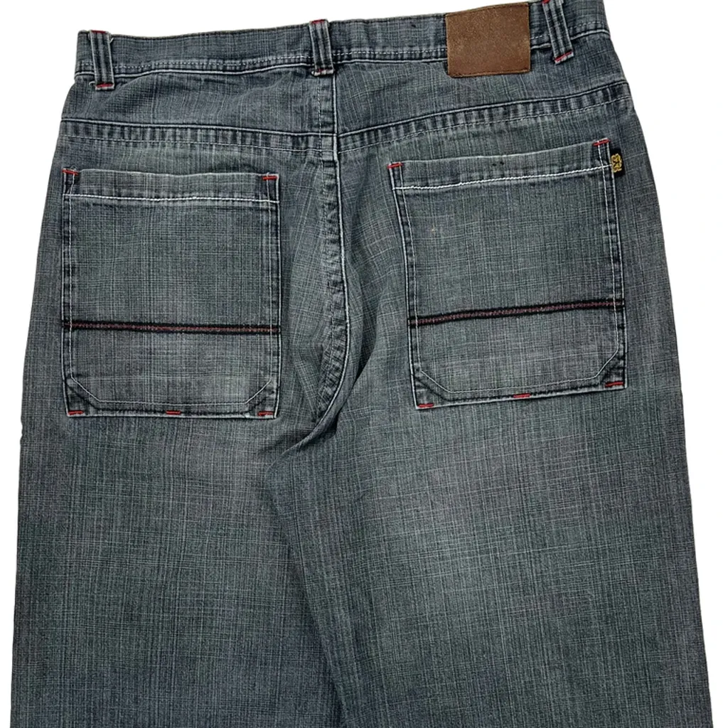 Royal Blue Baggy Denim Shorts - 38W 16L Gray Cotton - Image 7