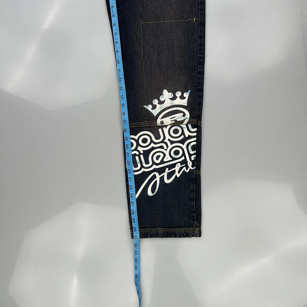 Royal Wear Baggy Graphic Jeans - 28W 29L Blue Denim - Image 5