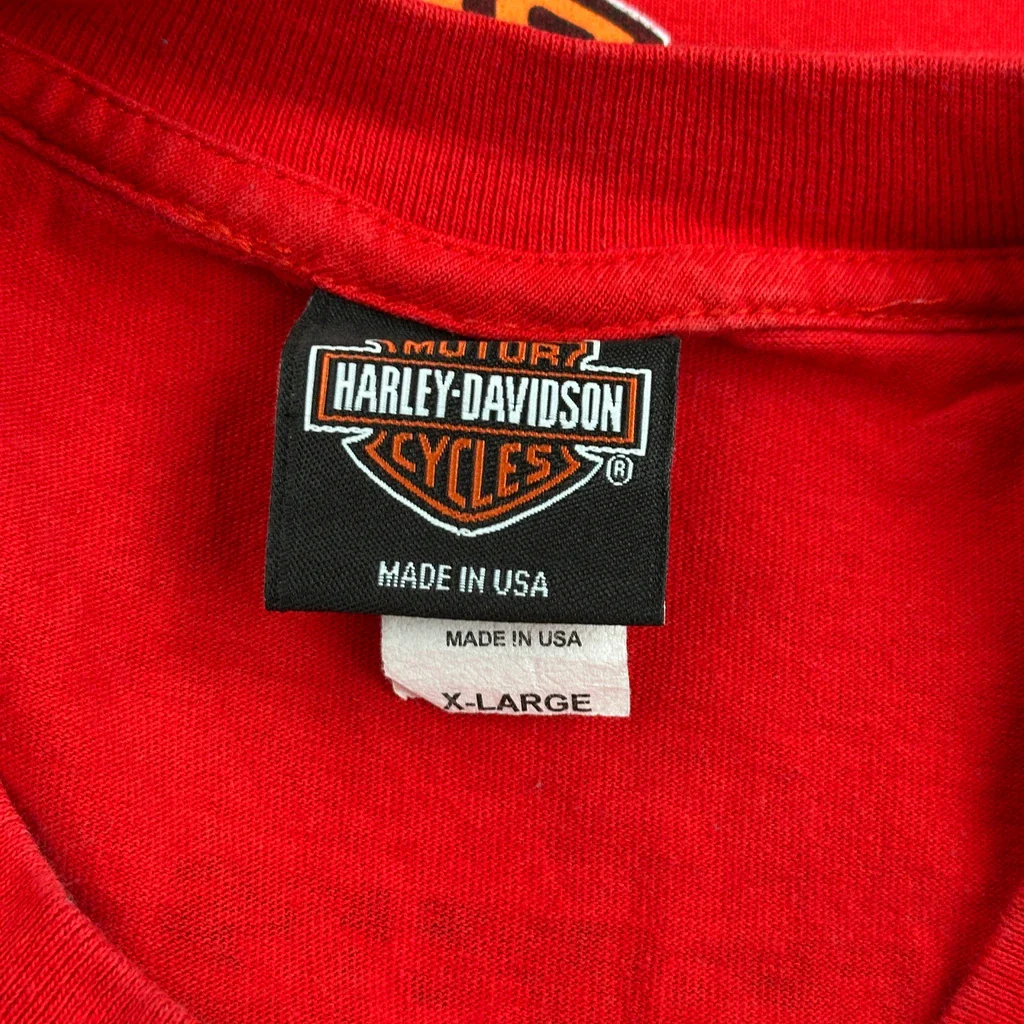 Rubber City Harley-Davidson Harley Davidson Graphic T-Shirt - XL Red Cotton - Image 3