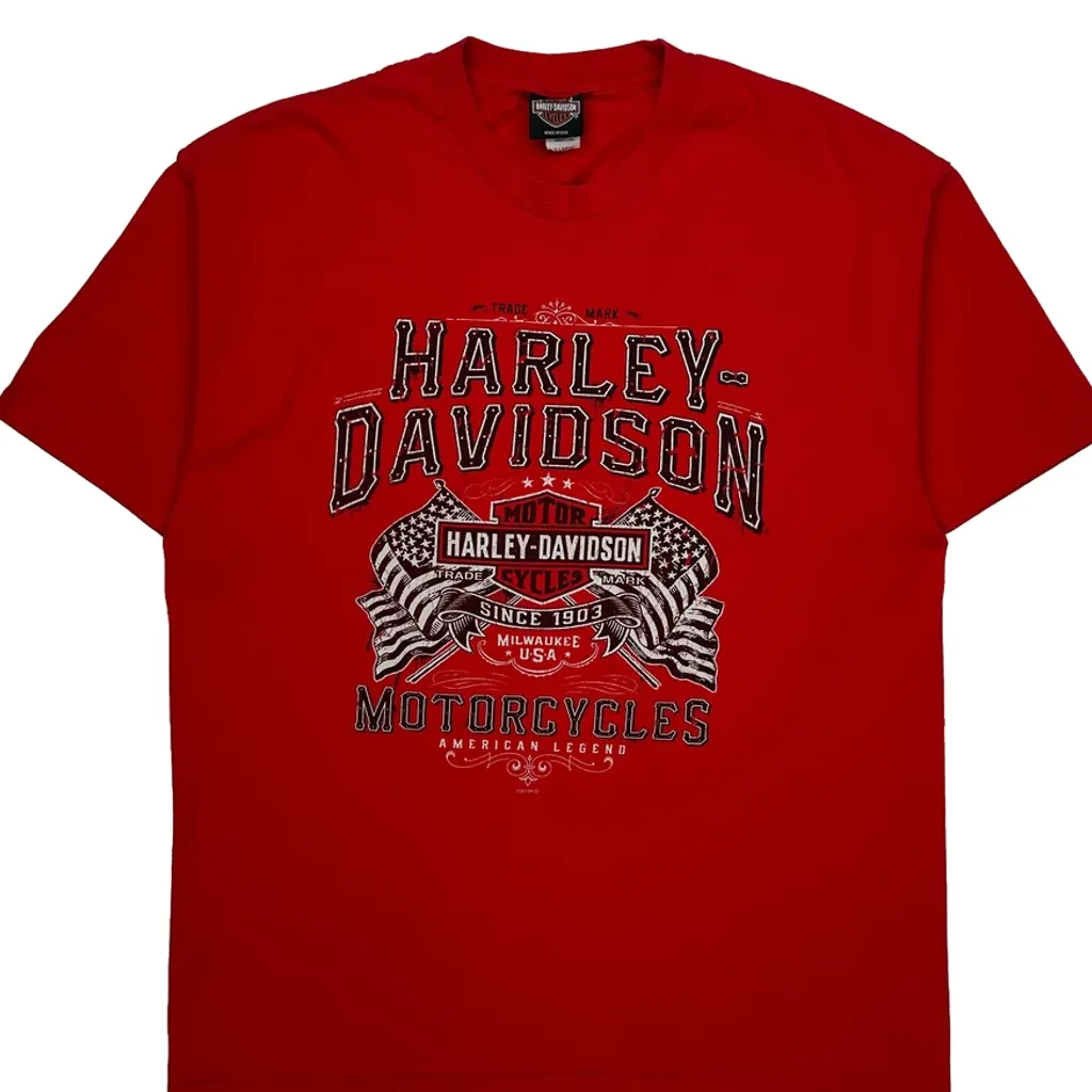 Rubber City Harley-Davidson Harley Davidson Graphic T-Shirt - XL Red Cotton - Image 5