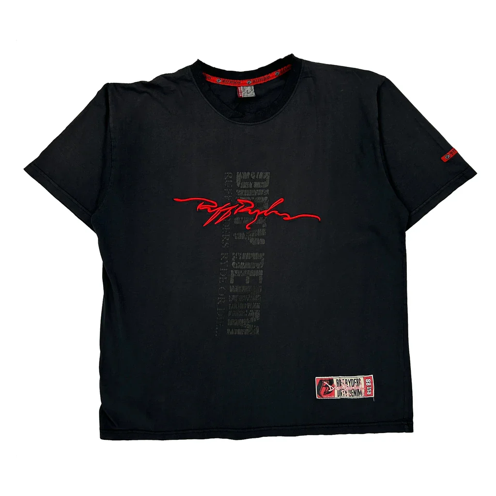 Ruff Ryder Graphic T-Shirt - XL Black Cotton