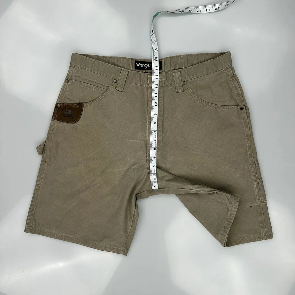 Rugged Wear Wrangler Carpenter Shorts - 36W 9L Khaki Cotton - Image 4