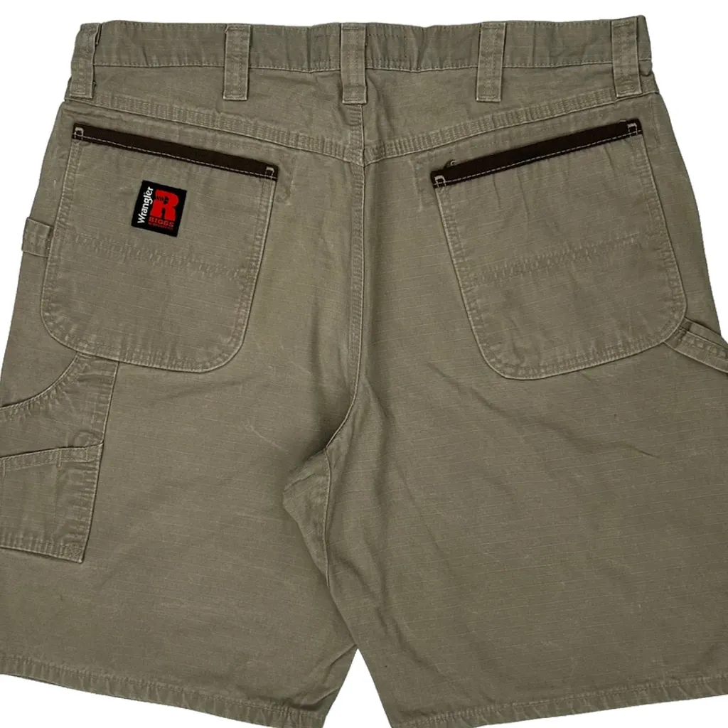 Rugged Wear Wrangler Carpenter Shorts - 36W 9L Khaki Cotton - Image 8