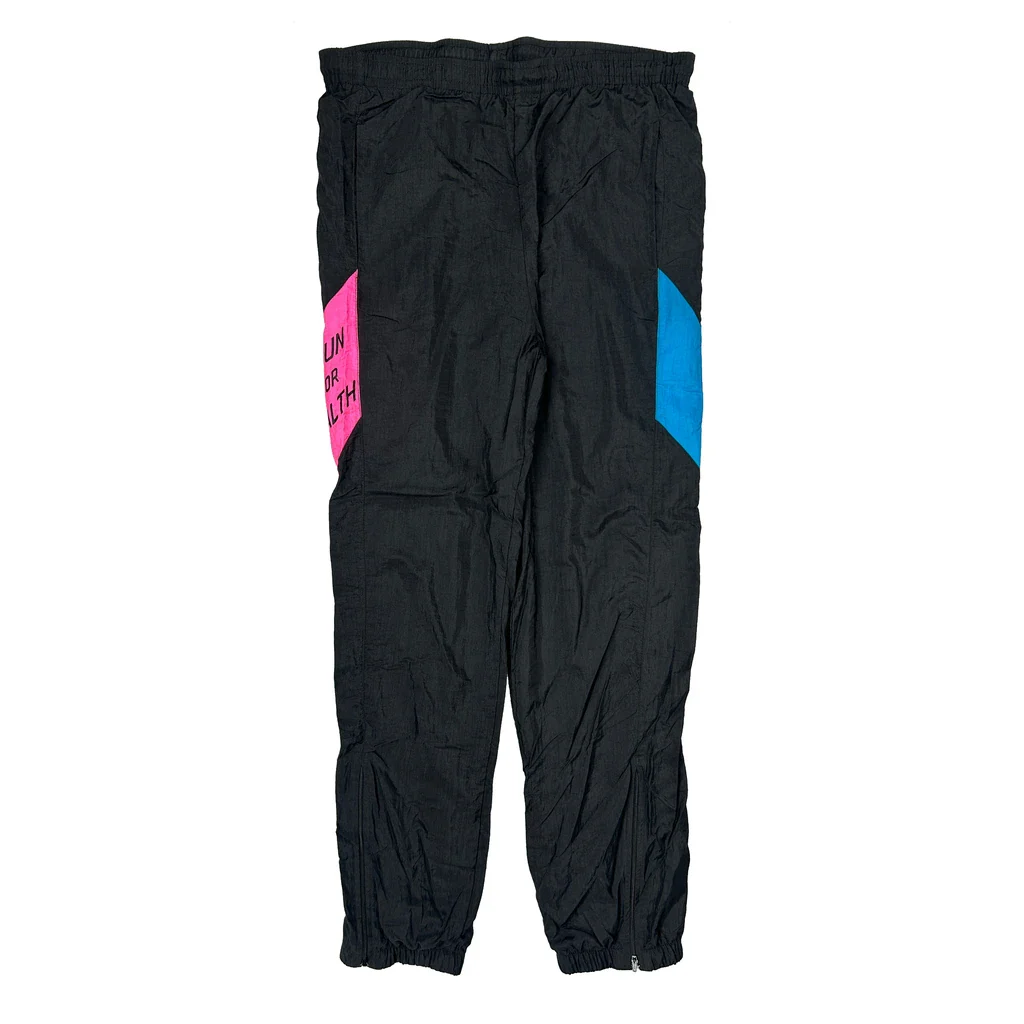 Run For Health Unbranded Graphic Track Pants - Large Black Polyamide