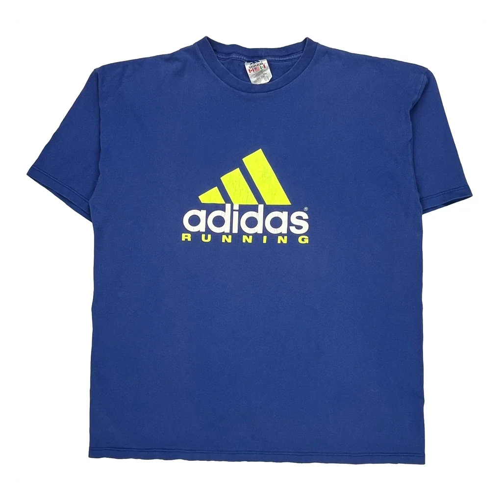 Running Adidas Graphic T-Shirt - XL Blue Cotton