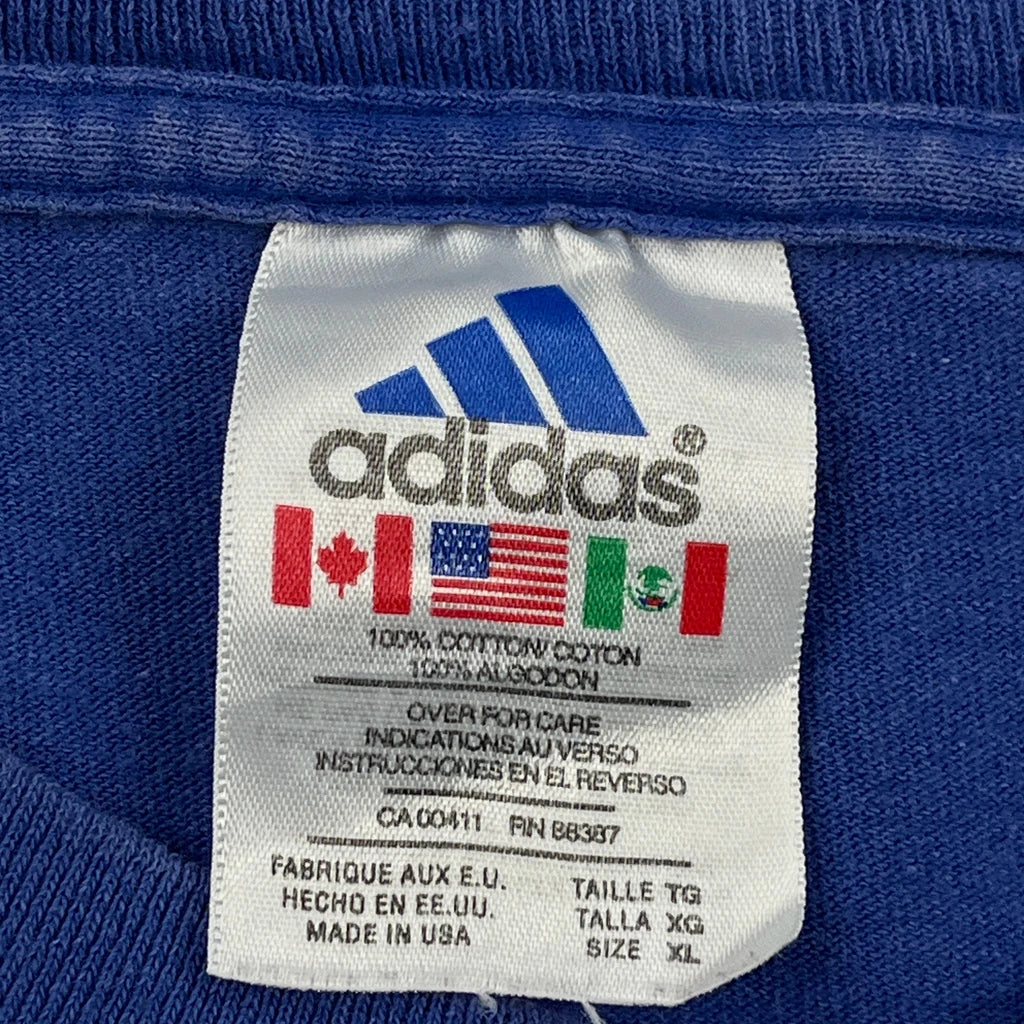 Running Adidas Graphic T-Shirt - XL Blue Cotton - Image 3