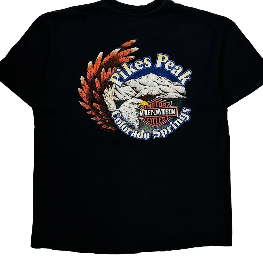 Running With The Pack Harley Davidson Graphic T-Shirt - XL Black Cotton - Image 6