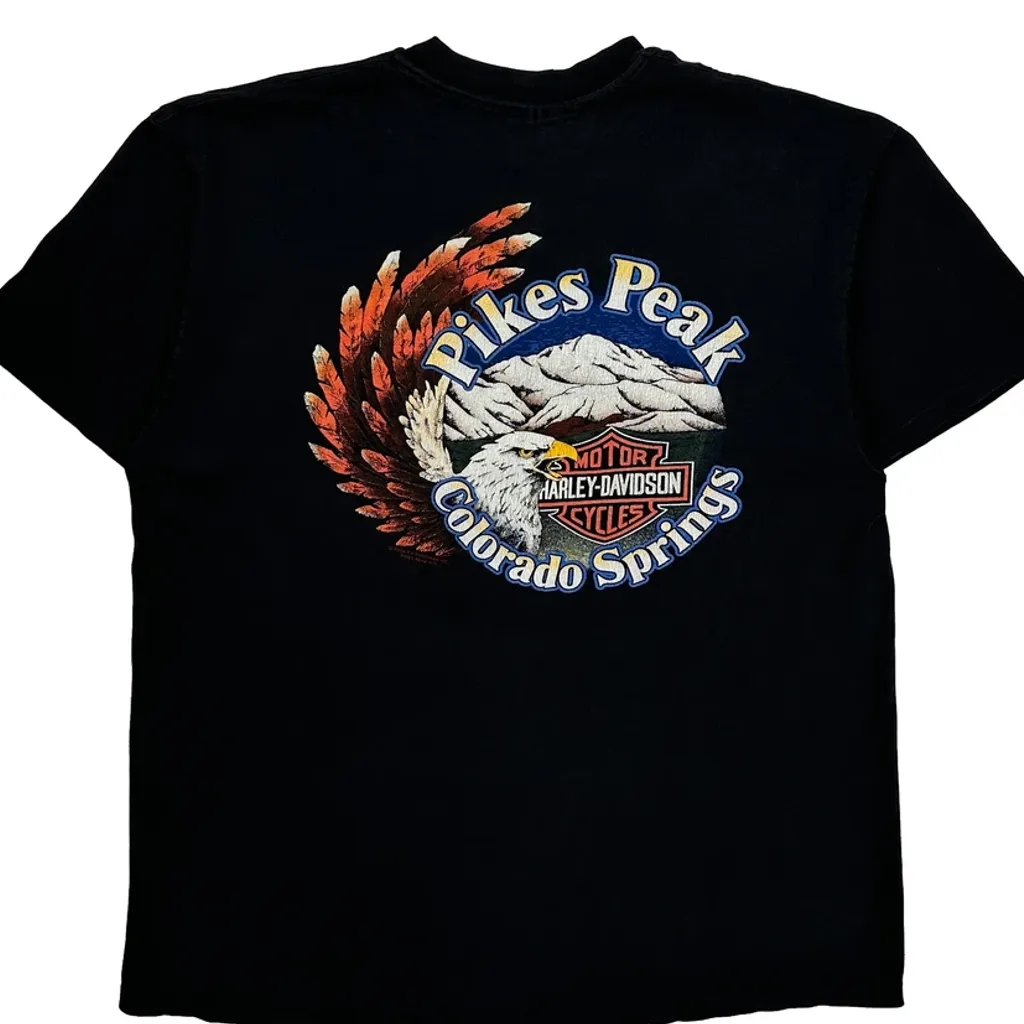 Running With The Pack Harley Davidson Graphic T-Shirt - XL Black Cotton - Image 7