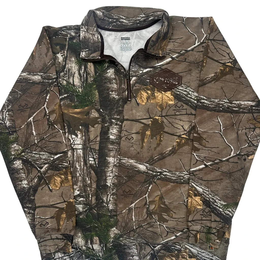Russell Athletic Camo Long Sleeve T-Shirt - XL Camo Cotton Blend - Image 4