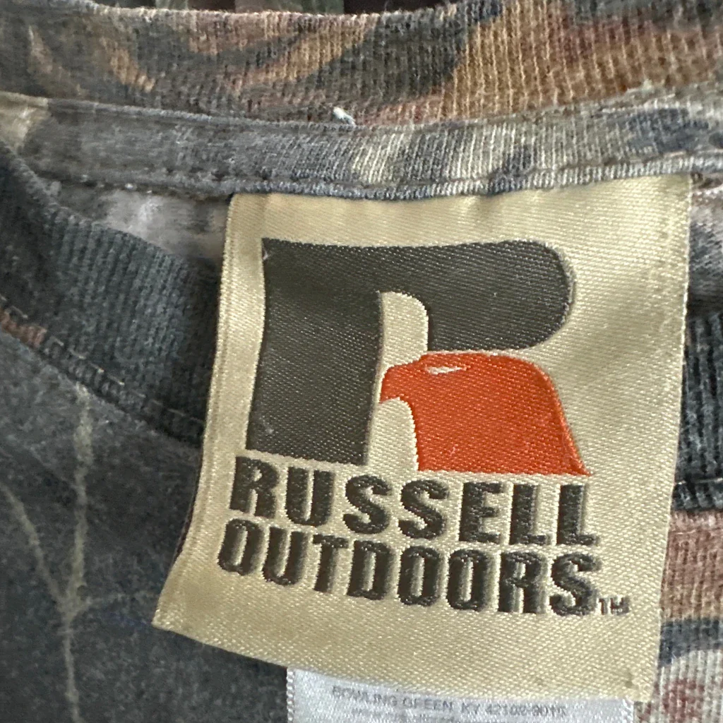 Russell Athletic Camo Long Sleeve T-Shirt - XL Camo Cotton - Image 3