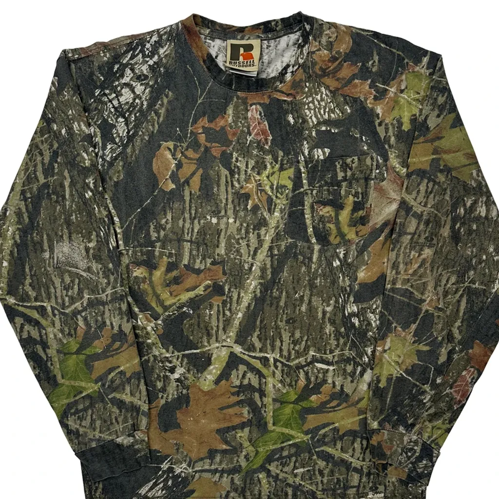 Russell Athletic Camo Long Sleeve T-Shirt - XL Camo Cotton - Image 6