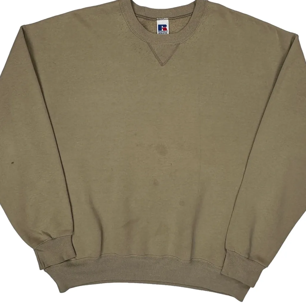 Russell Athletic Sweatshirt - 2XL Beige Cotton - Image 4
