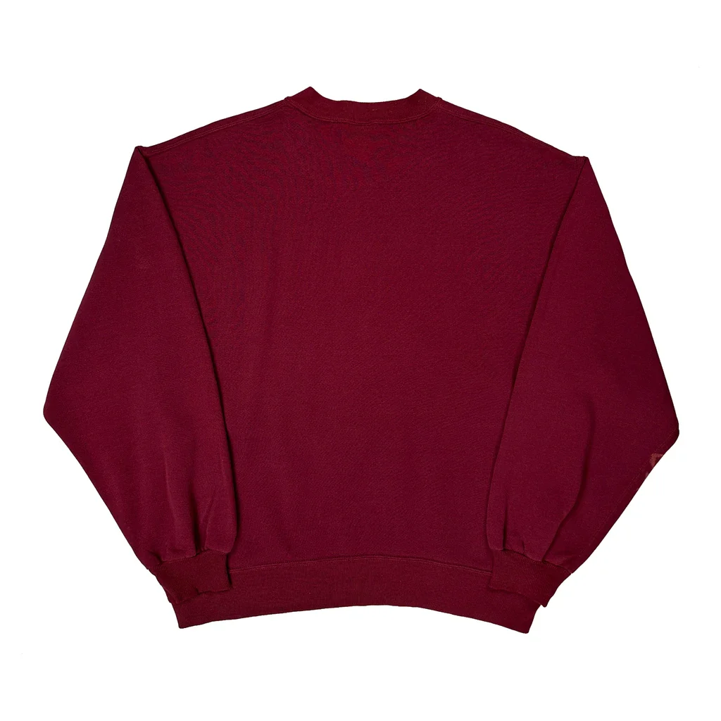 Russell Athletic Sweatshirt - Large Burgundy Cotton - Image 2