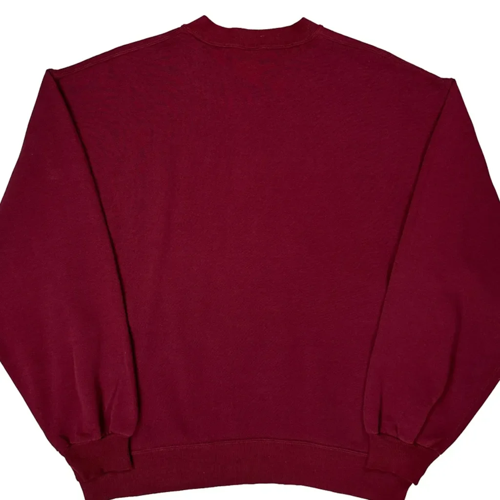 Russell Athletic Sweatshirt - Large Burgundy Cotton - Image 7